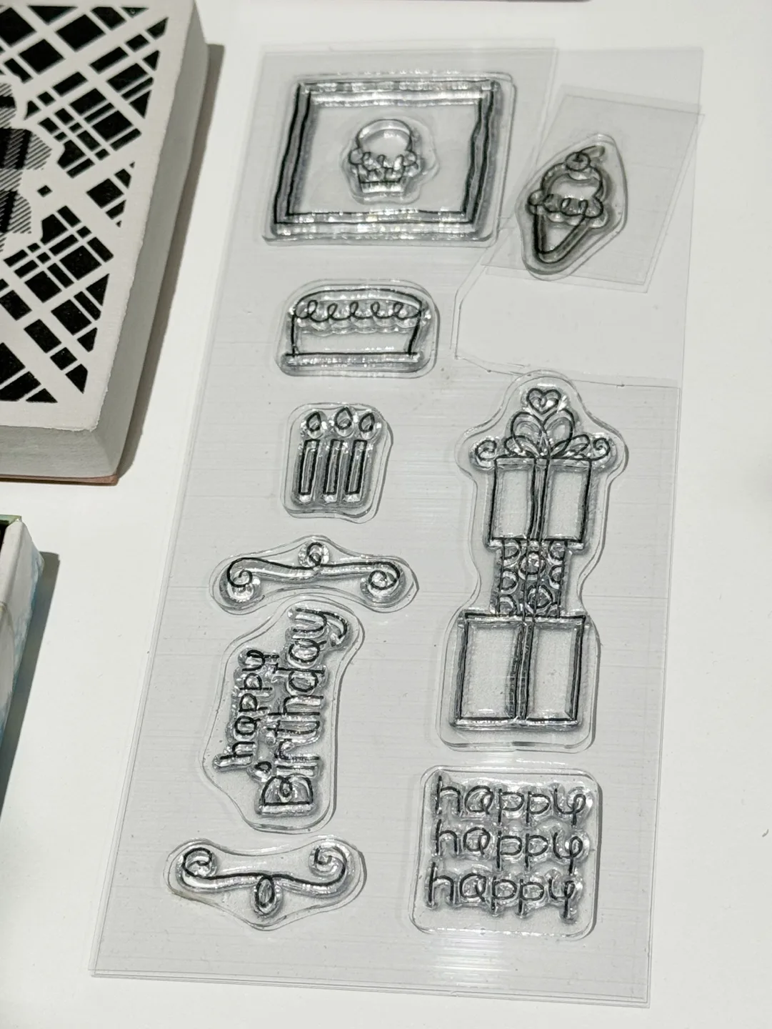 Rubber and clear stamps with unopened Stampology Ink Pad image indicator(4)