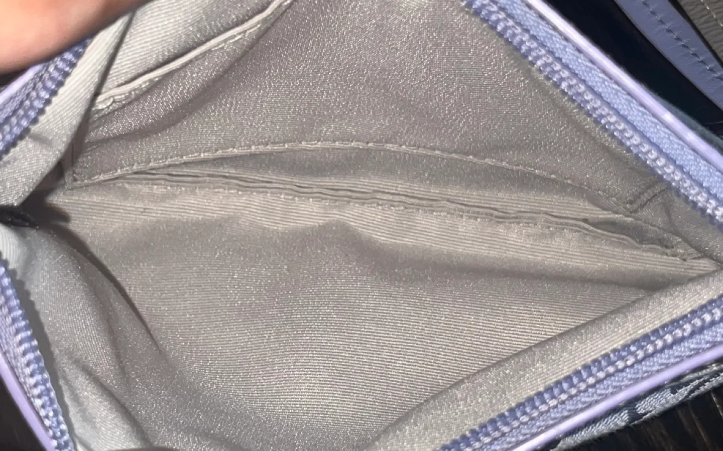 Coach monogram lilac wristlet with grey trim image indicator(3)