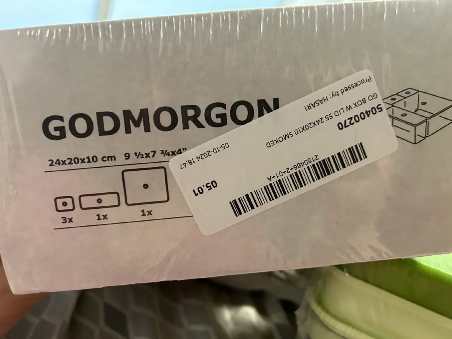 IKEA GODMORGON Box with Lid, Set of 5, Gray thumbnail
