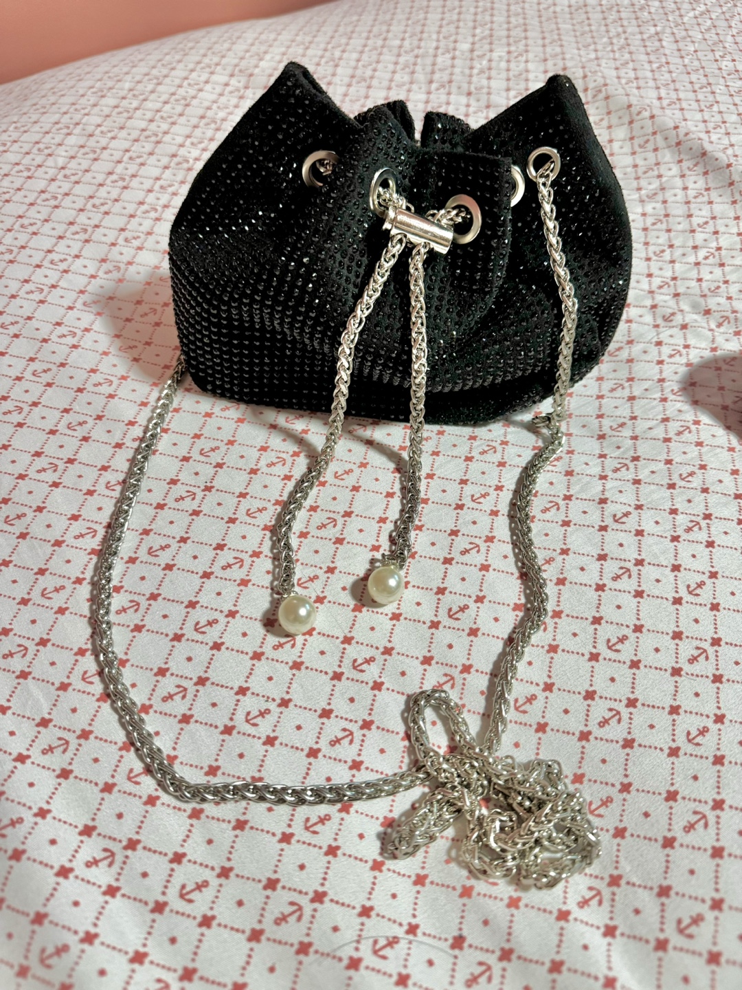 Black Rhinestone Evening Bag