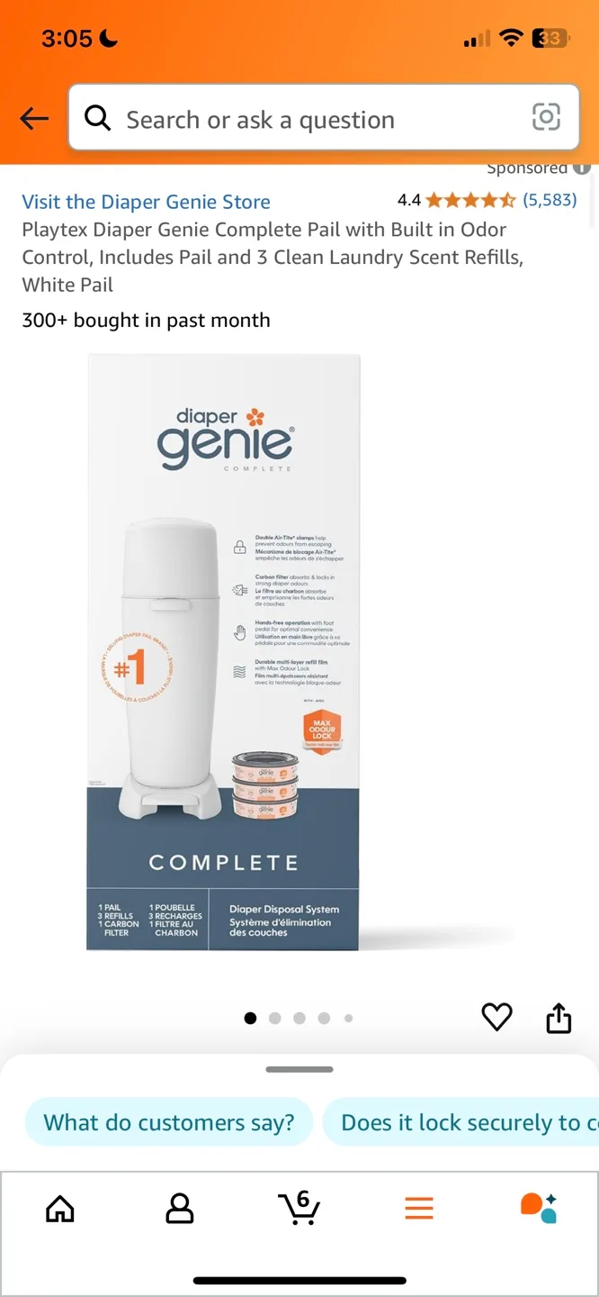 Diaper Genie Complete Diaper Pail System thumbnail