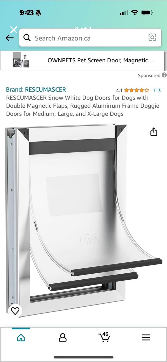RESCUMASCER White Dog Door medium size