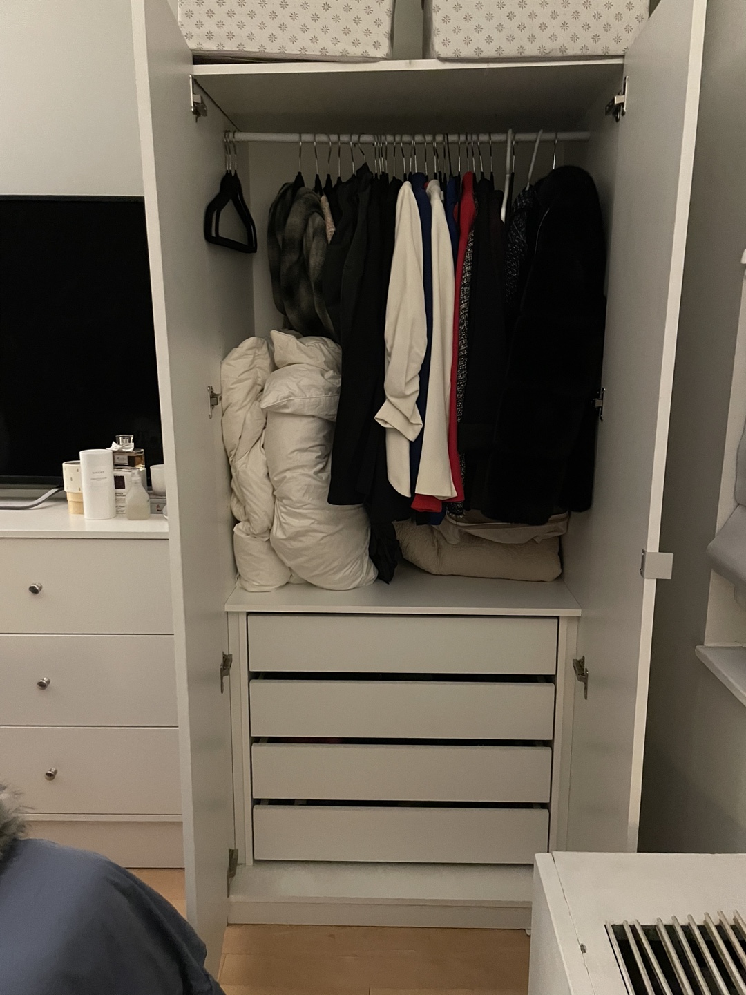 Modern high gloss wardrobe with Shelves and Drawers - photo 3