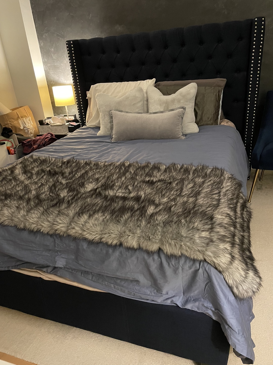 Upholstered Bed Frame with Tufted Headboard - photo 2