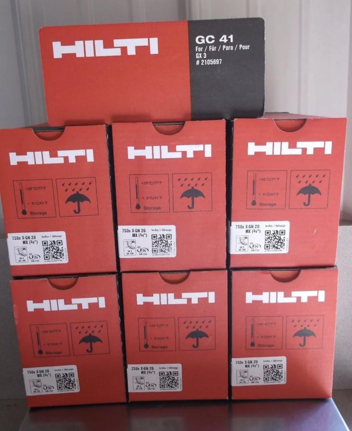 Hilti pins with gas ($120)