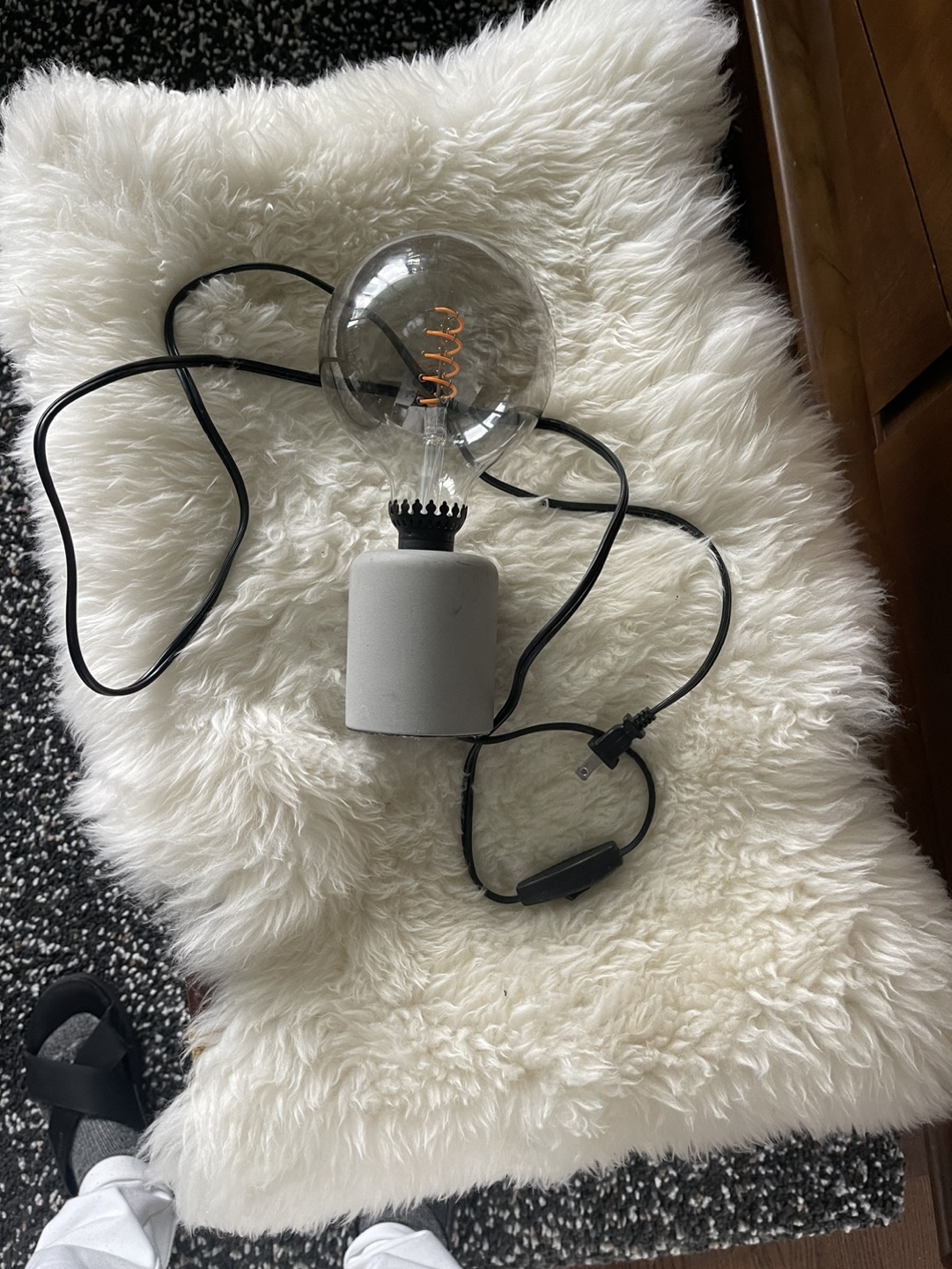 Concrete Edison Bulb Table Lamp - photo 2