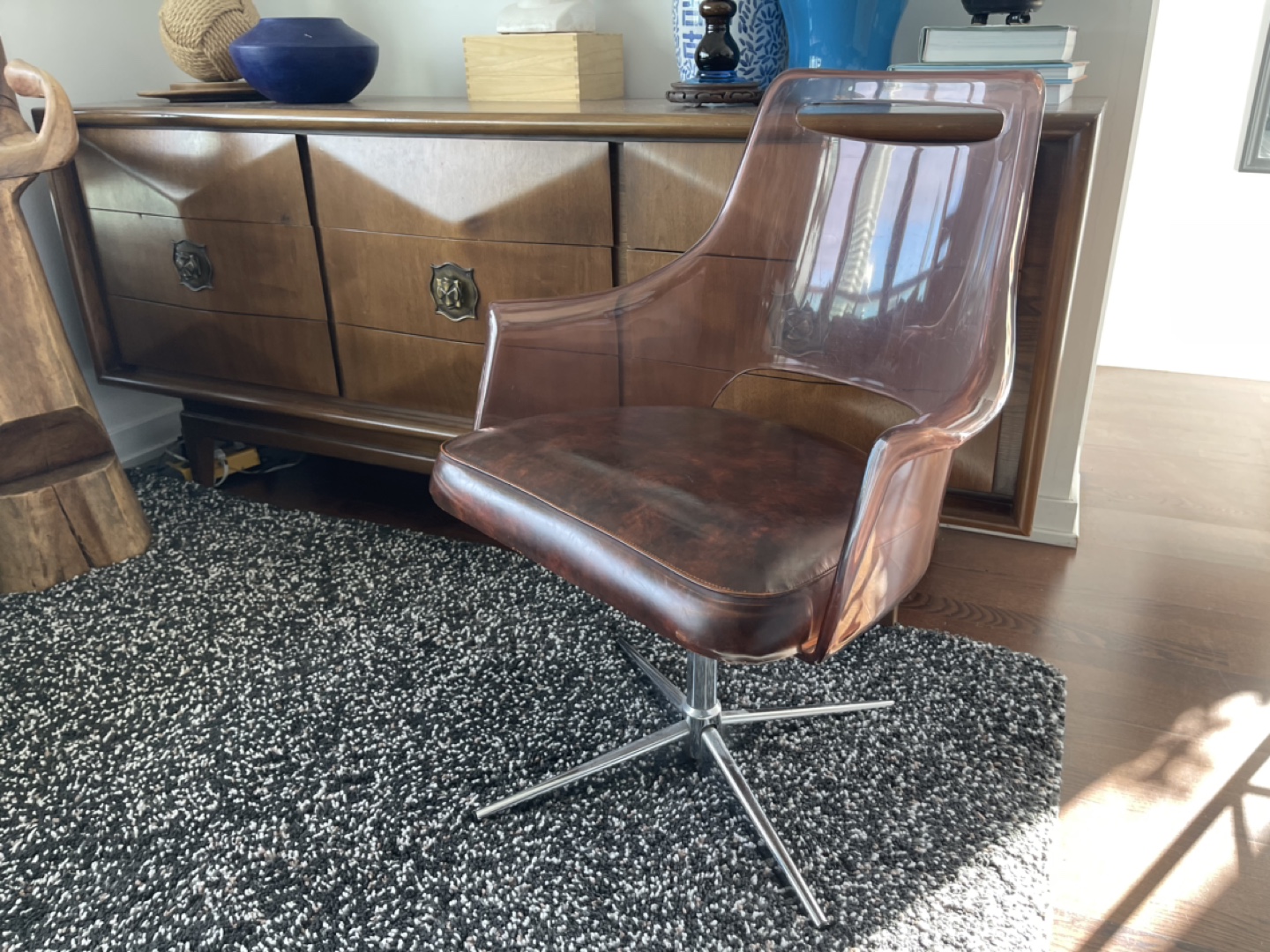 Vintage Mid Century Modern Swivel Chair - photo 2