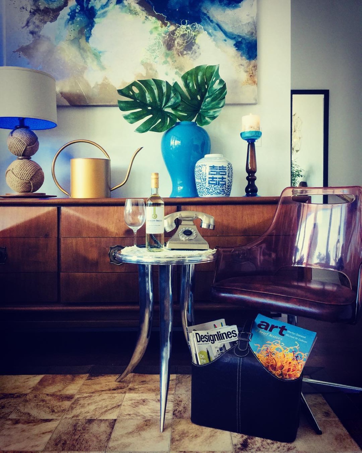 Vintage Mid Century Modern Swivel Chair