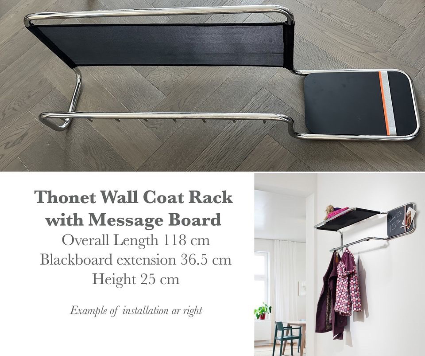 Thonet Wall Coat Rack with Message Board