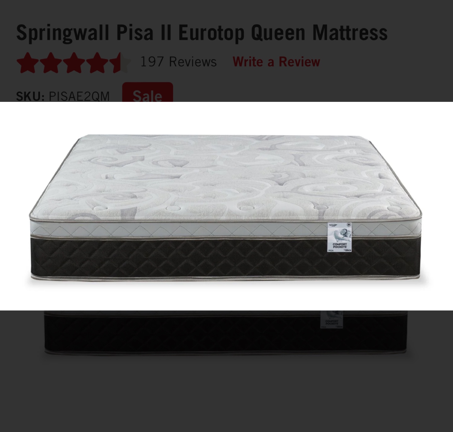 Springwall Pisa II Eurotop Queen Mattress
