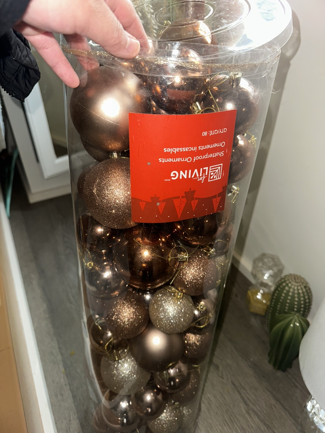 80 Shatterproof Ornaments - Copper & Gold