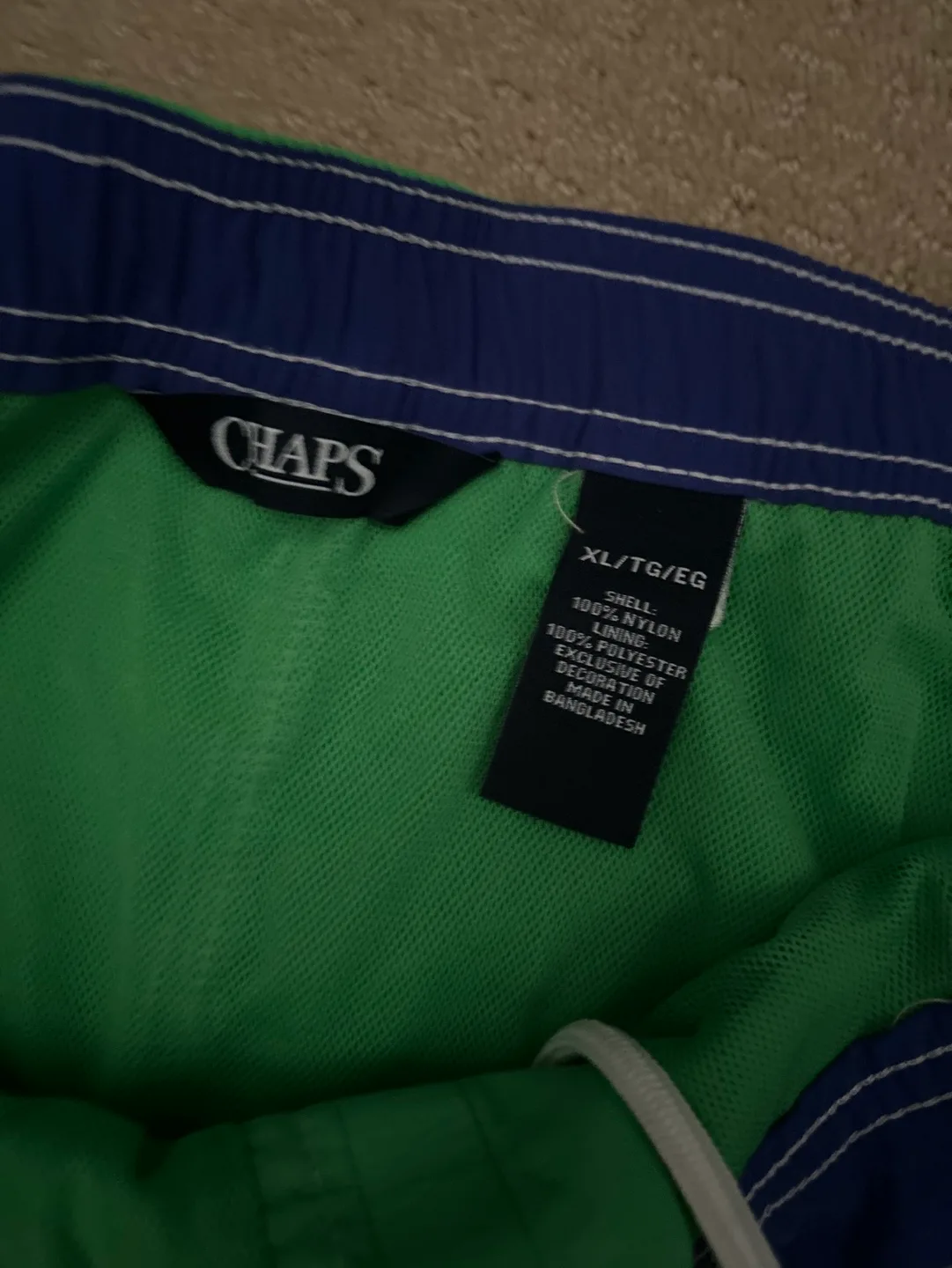 Chaps Men's Green Swim Trunks image indicator(2)
