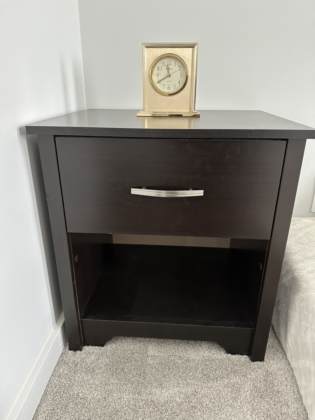 Nightstand with Drawer and Shelf