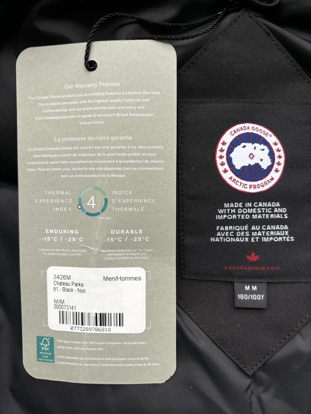 Brand New Men’s M Black Canada Goose Chateau Parka - photo 3