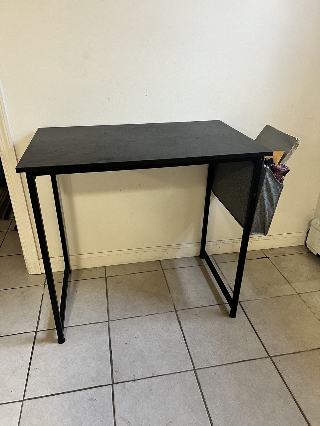 Black Computer Desk with Side Storage