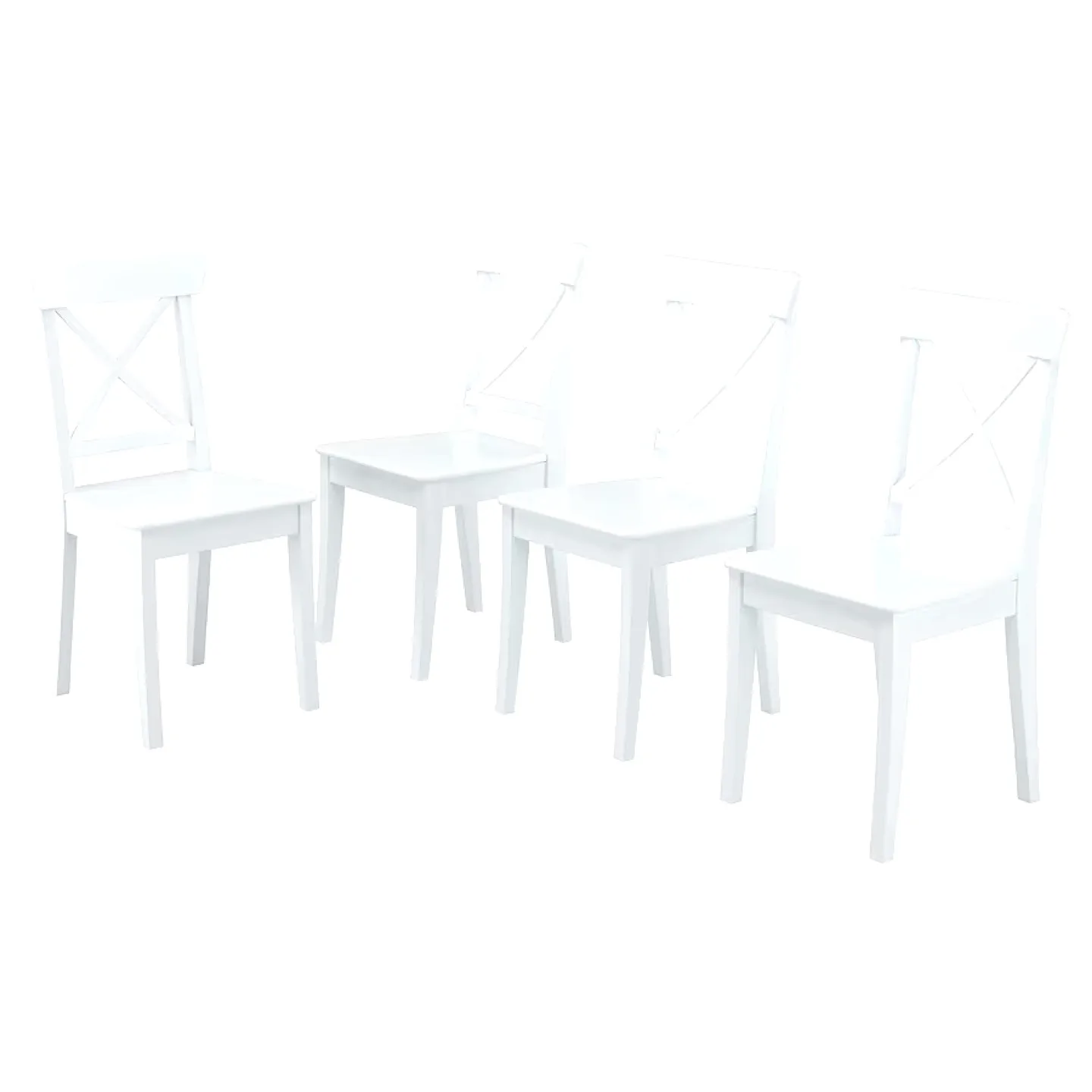 White extendable Dining Table and Four Chairs image indicator(3)