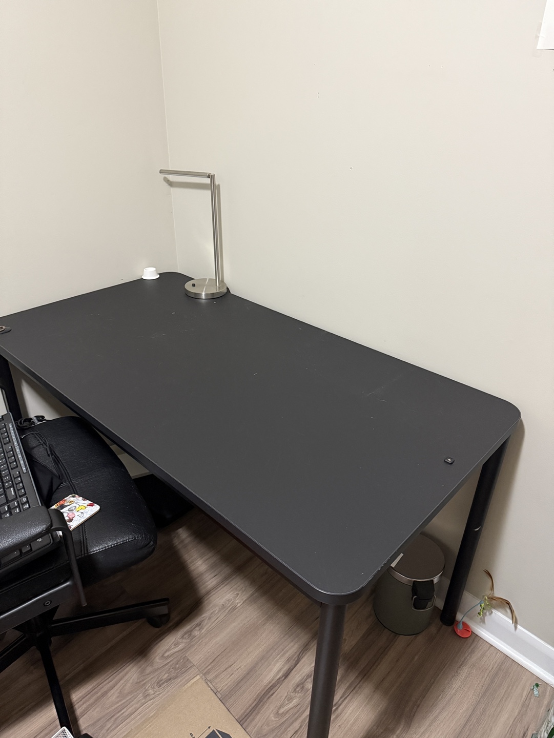 IKEA Black Desk and Office Chair - photo 2