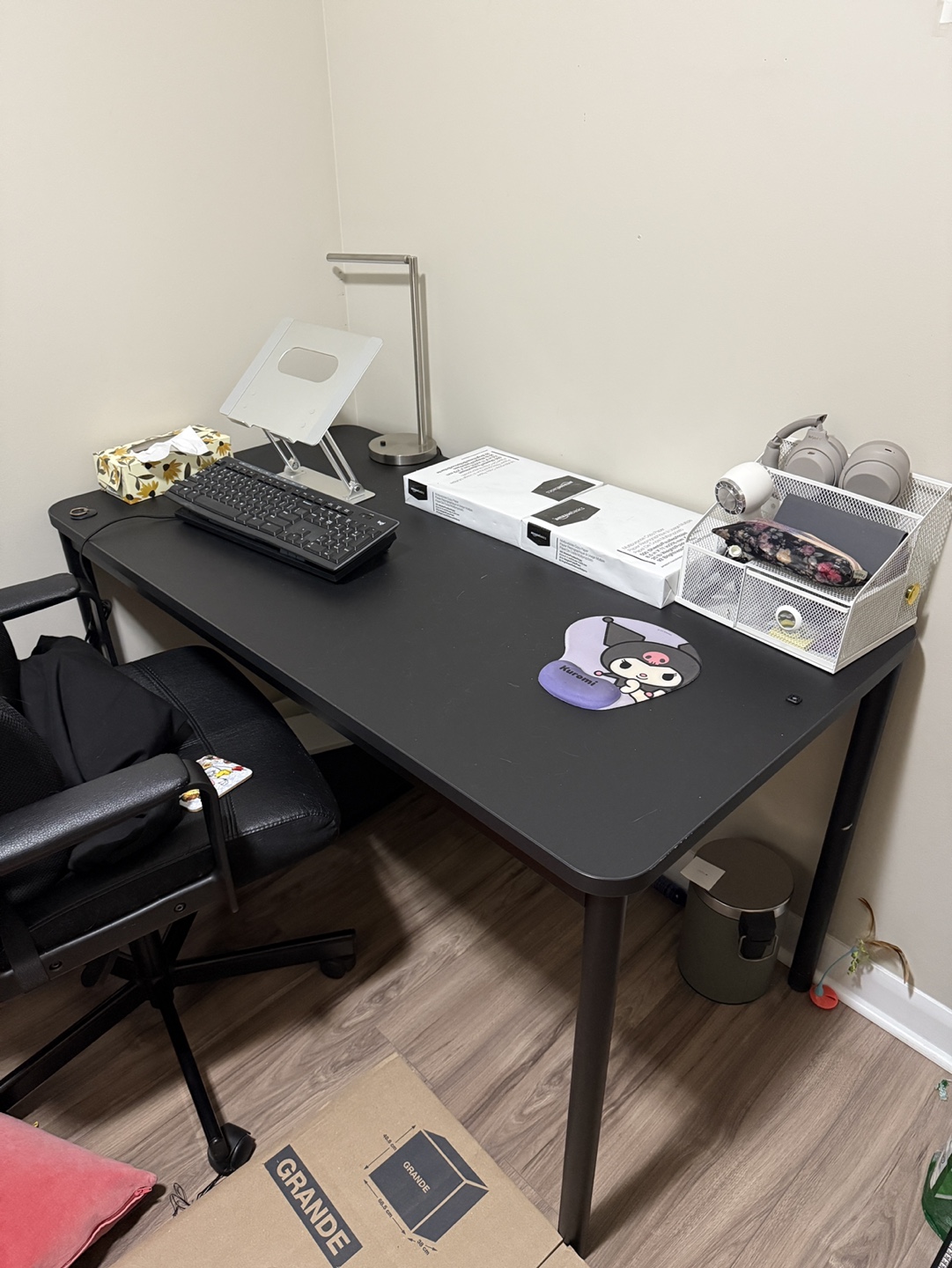 IKEA Black Desk and Office Chair