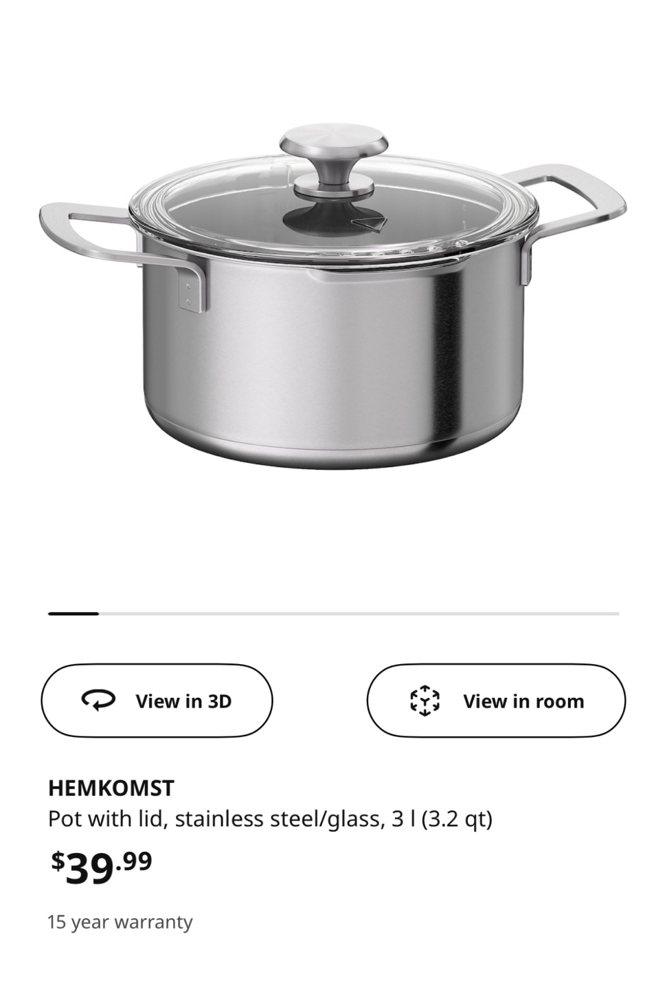 Stainless Steel Pot with Glass Lid