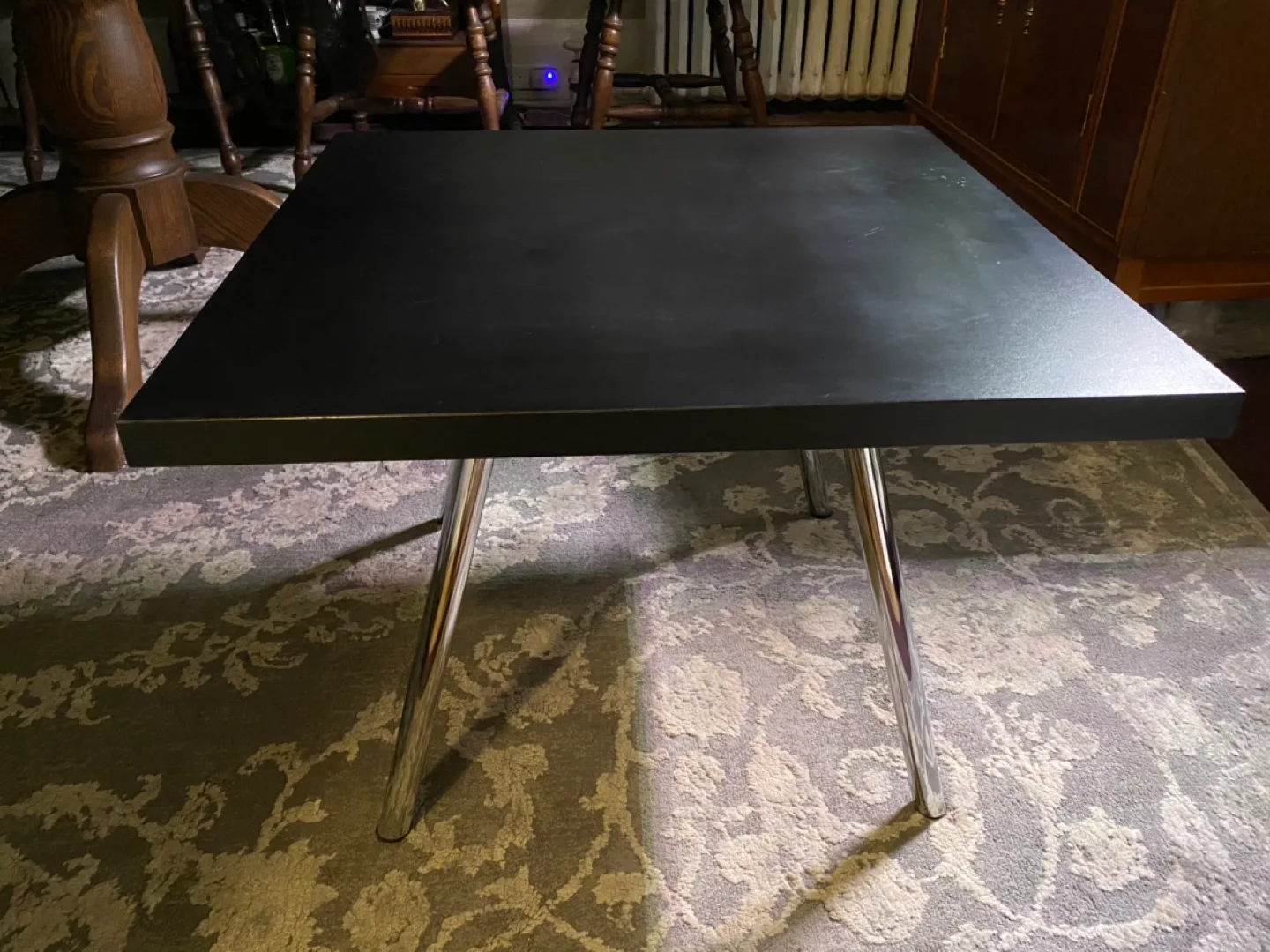 24” Sturdy Black Square Table with Chrome Legs image indicator(5)