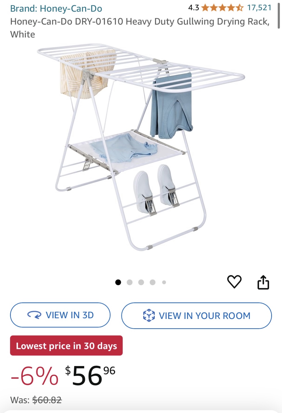 White Clothes Drying Rack