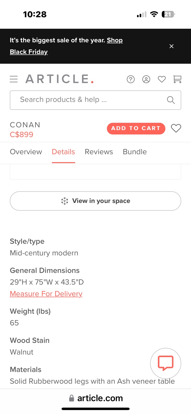 Conan Oval Dining Table for 4- Walnut - photo 5