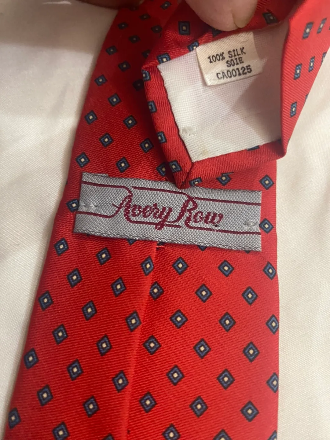 2 Silk Ties: Red with Blue and Yellow Pattern image indicator(3)