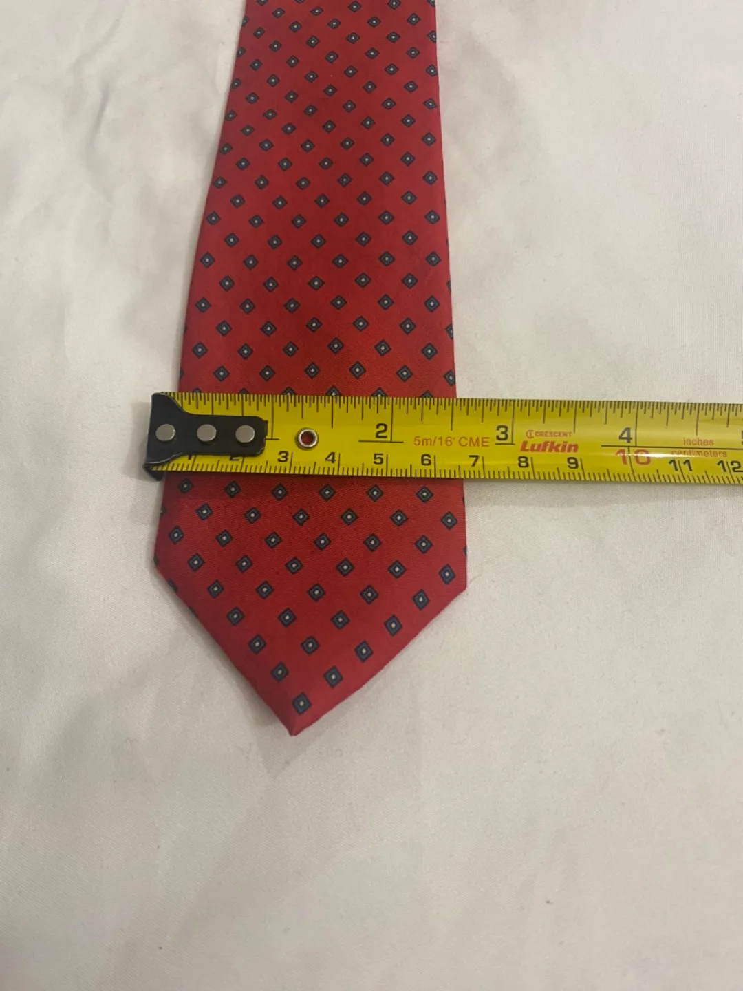 2 Silk Ties: Red with Blue and Yellow Pattern image indicator(5)