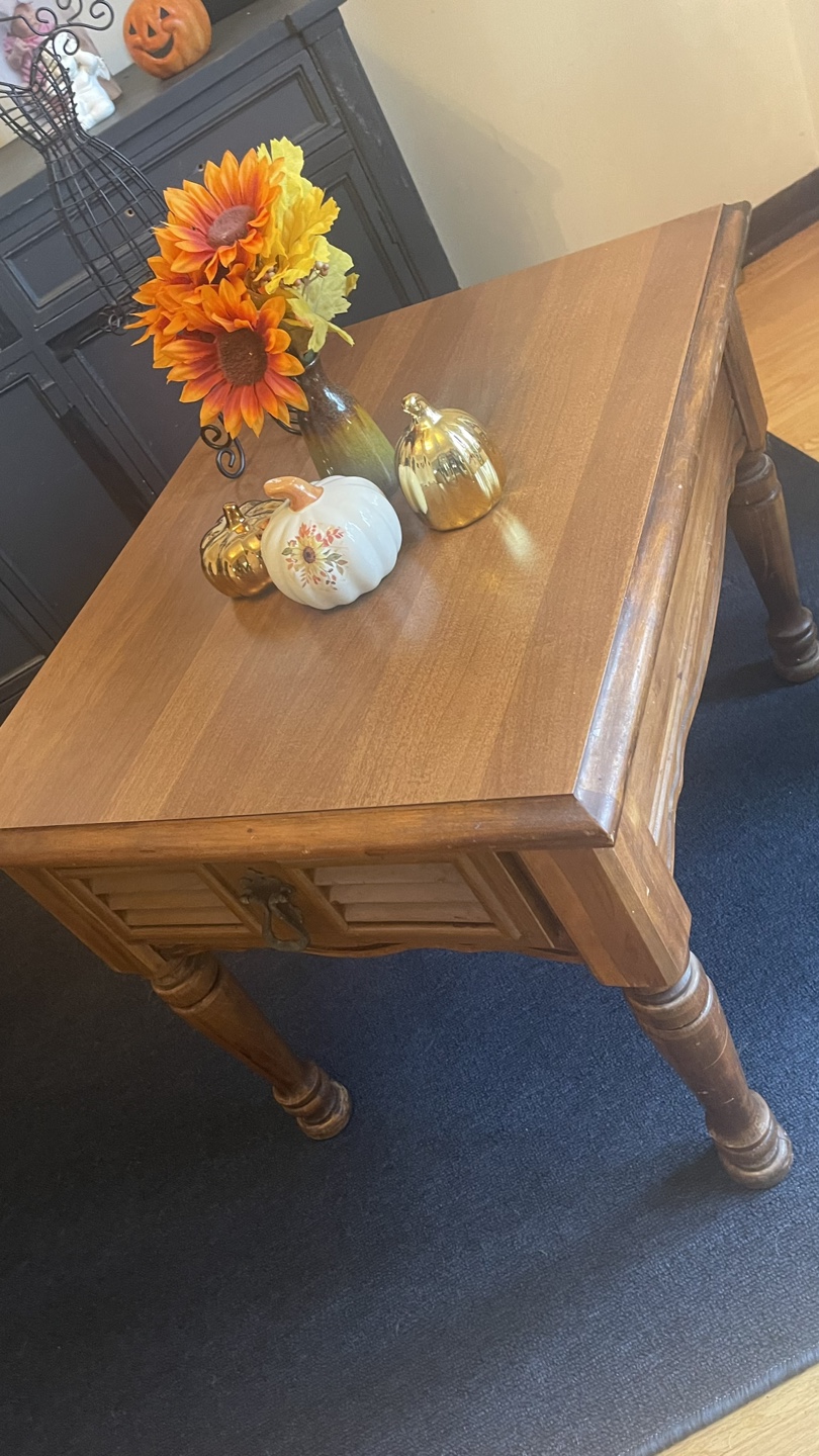 Vintage End Table With Drawer Check mor picture - photo 5