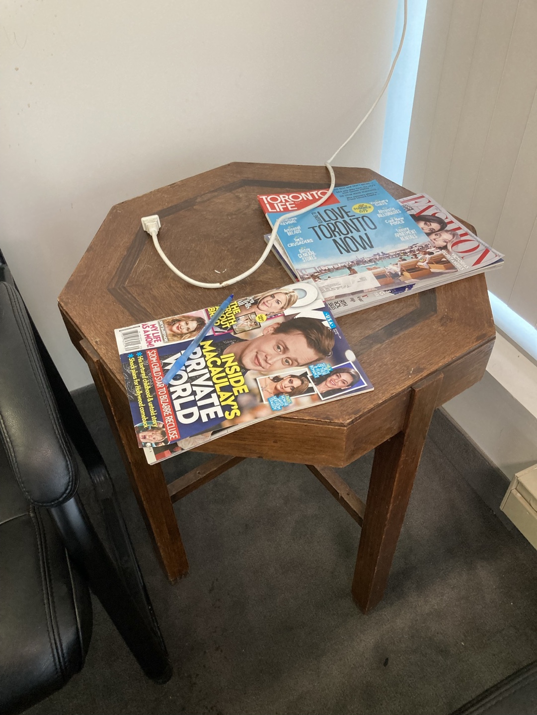 Octagonal Wooden Side Table - photo 3
