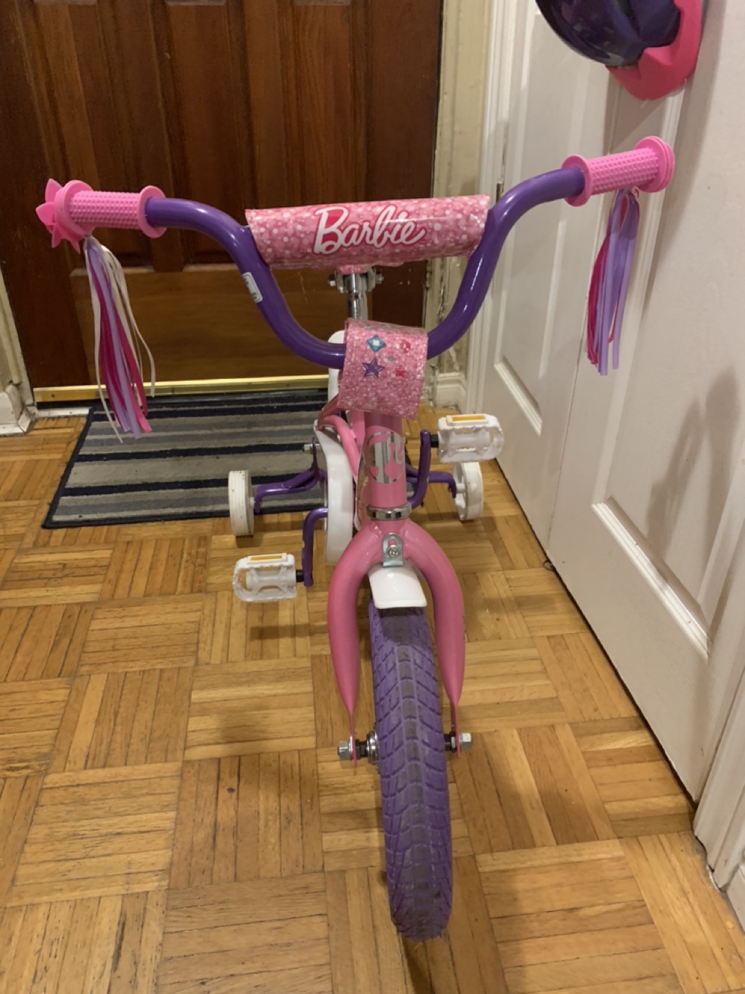 Barbie 12 inch Bike with Training Wheels and Helmet