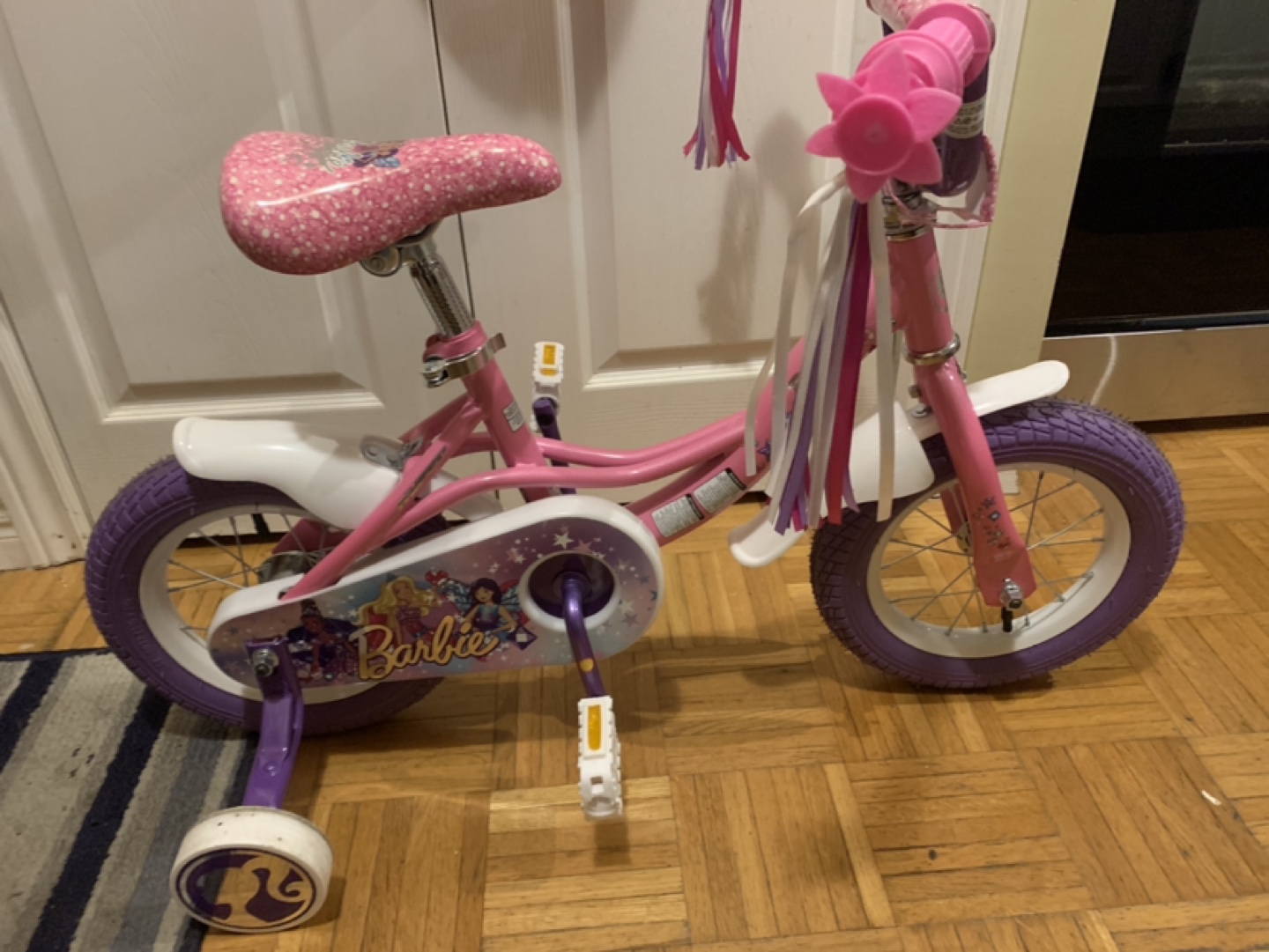 Barbie 12 inch Bike with Training Wheels and Helmet - photo 2
