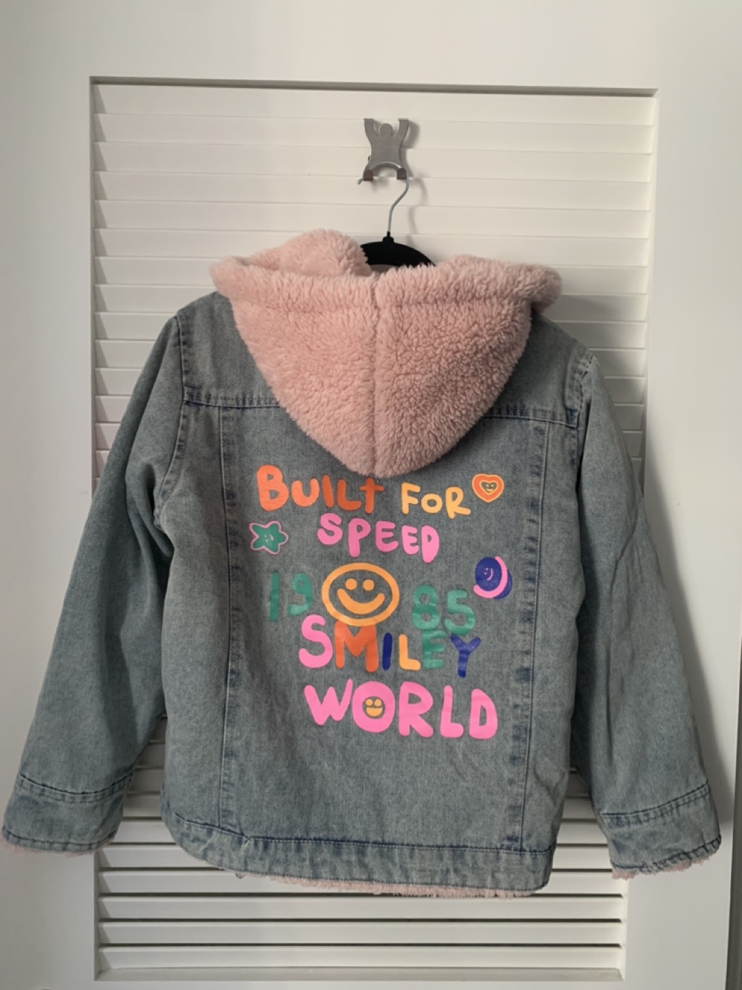 Double sided Denim / Pink & white hooded Jacket - photo 3
