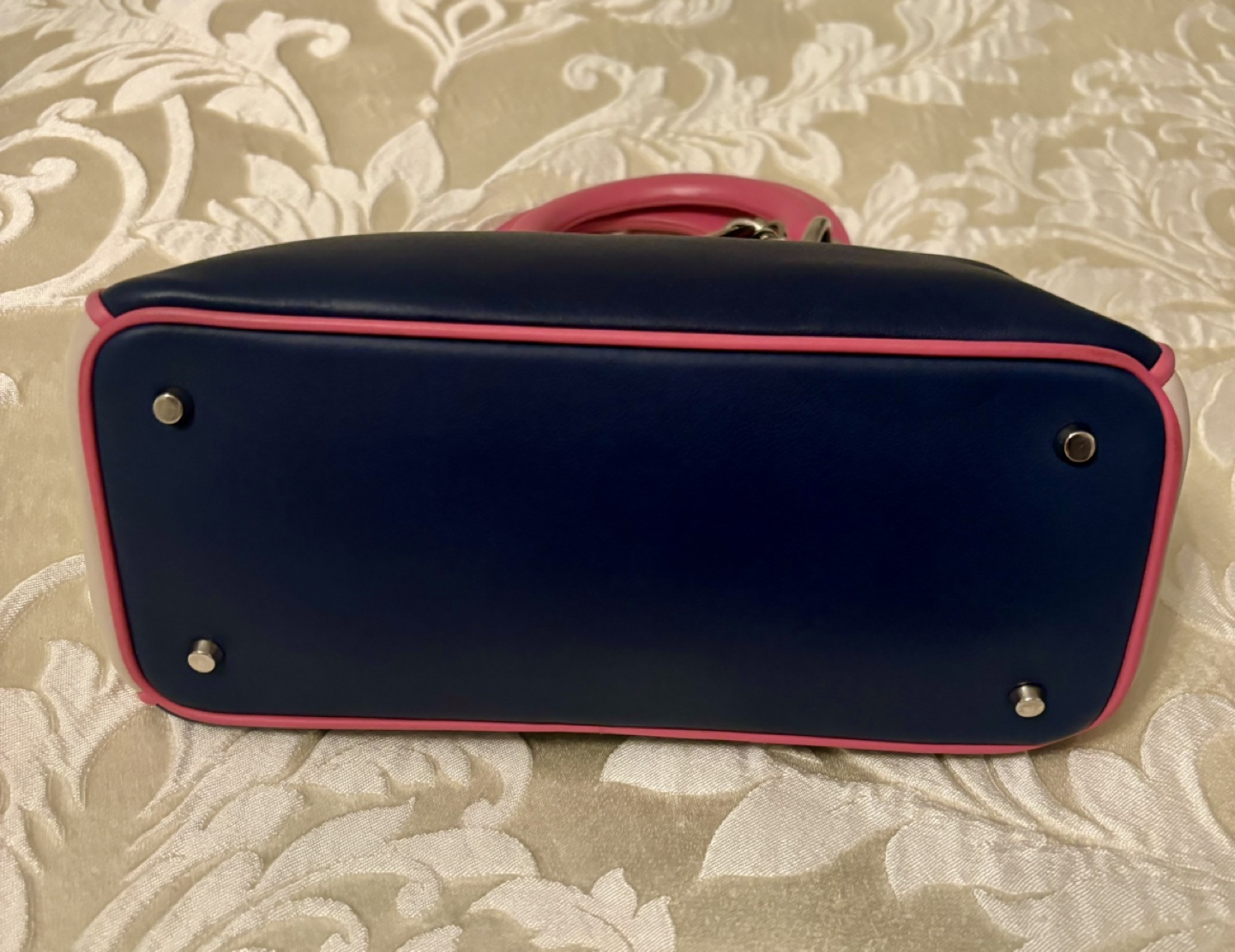 Dior tricolour mini Diorissimo bag blue - photo 5