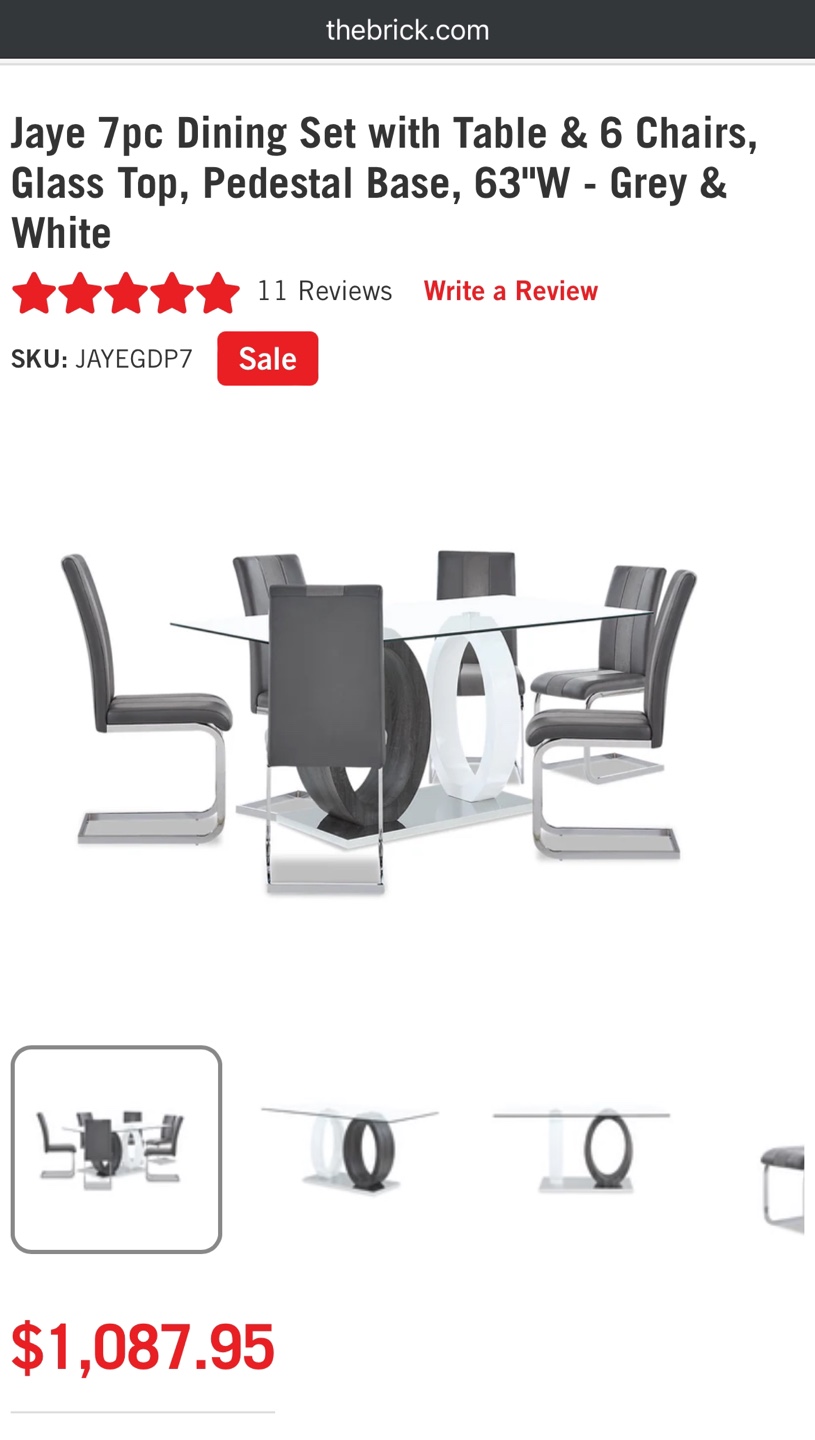 Urgent sale - 7 Piece Dining Set with Glass Top Table - photo 5