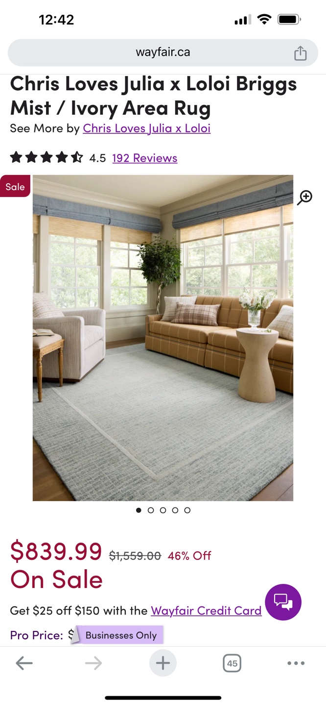 Chris Loves Julia x Loloi Briggs Mist Area Rug