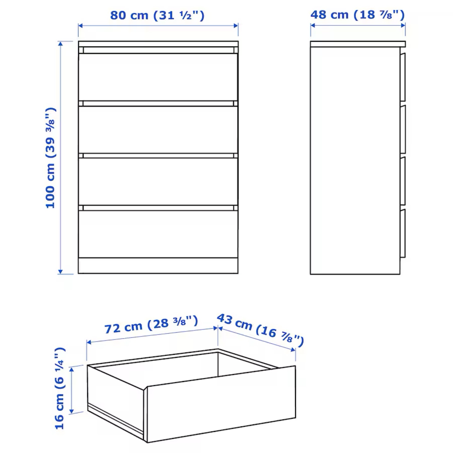 IKEA MALM 4-drawer Dressers - photo 3