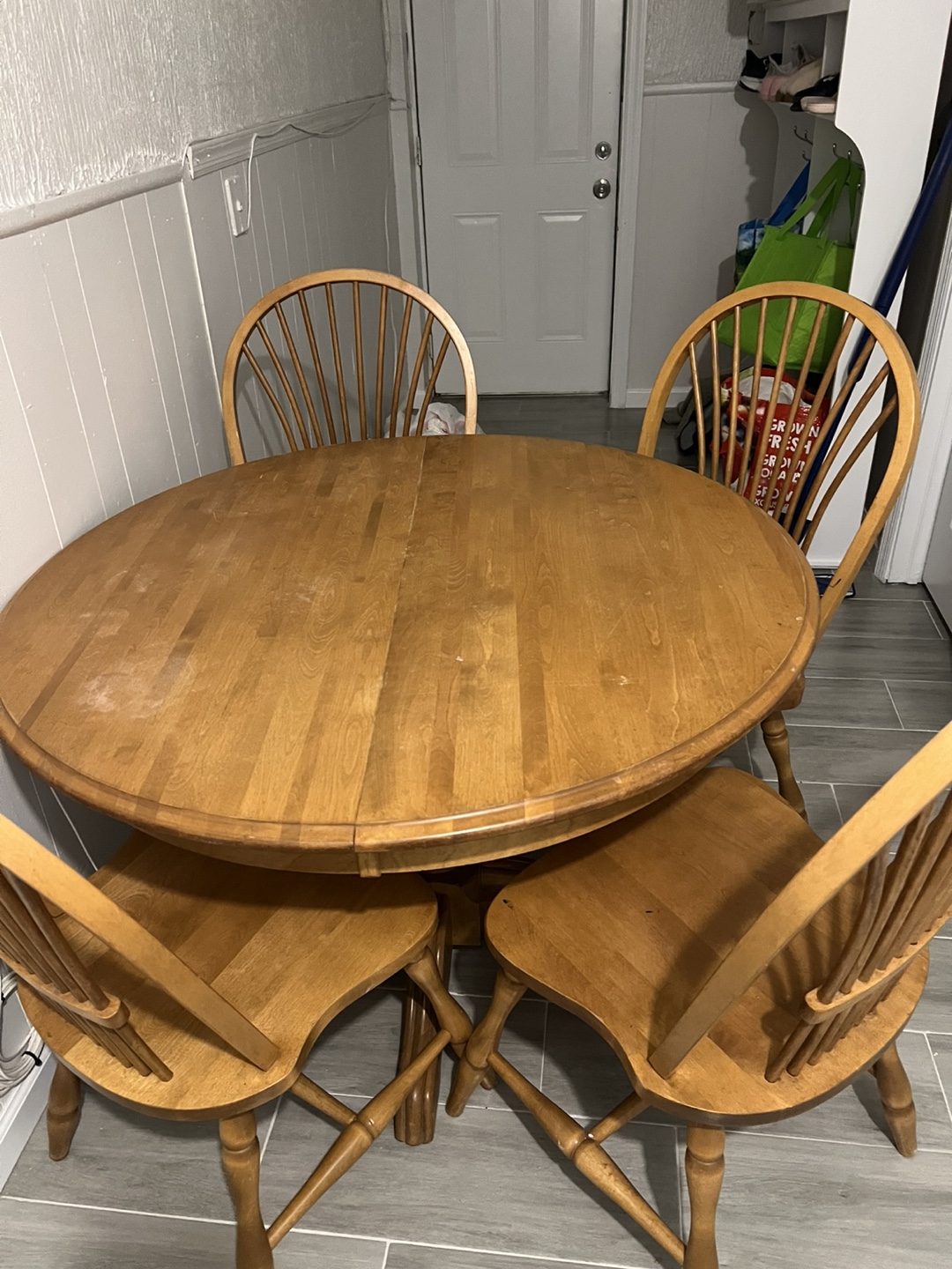 Round Wooden Dining Table Set with 4 Chairs - photo 2