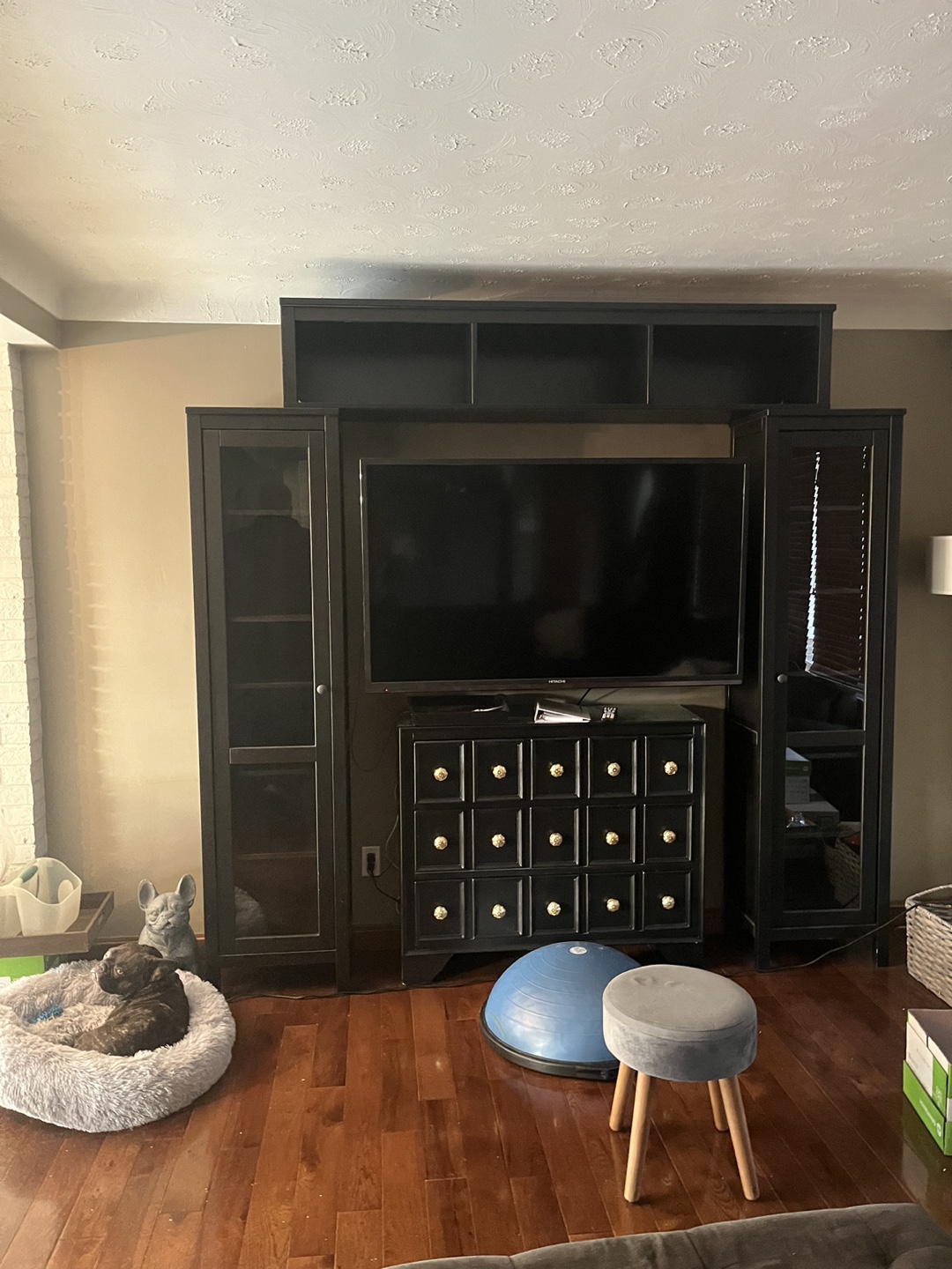 2 ikea cabinets and top book shelf