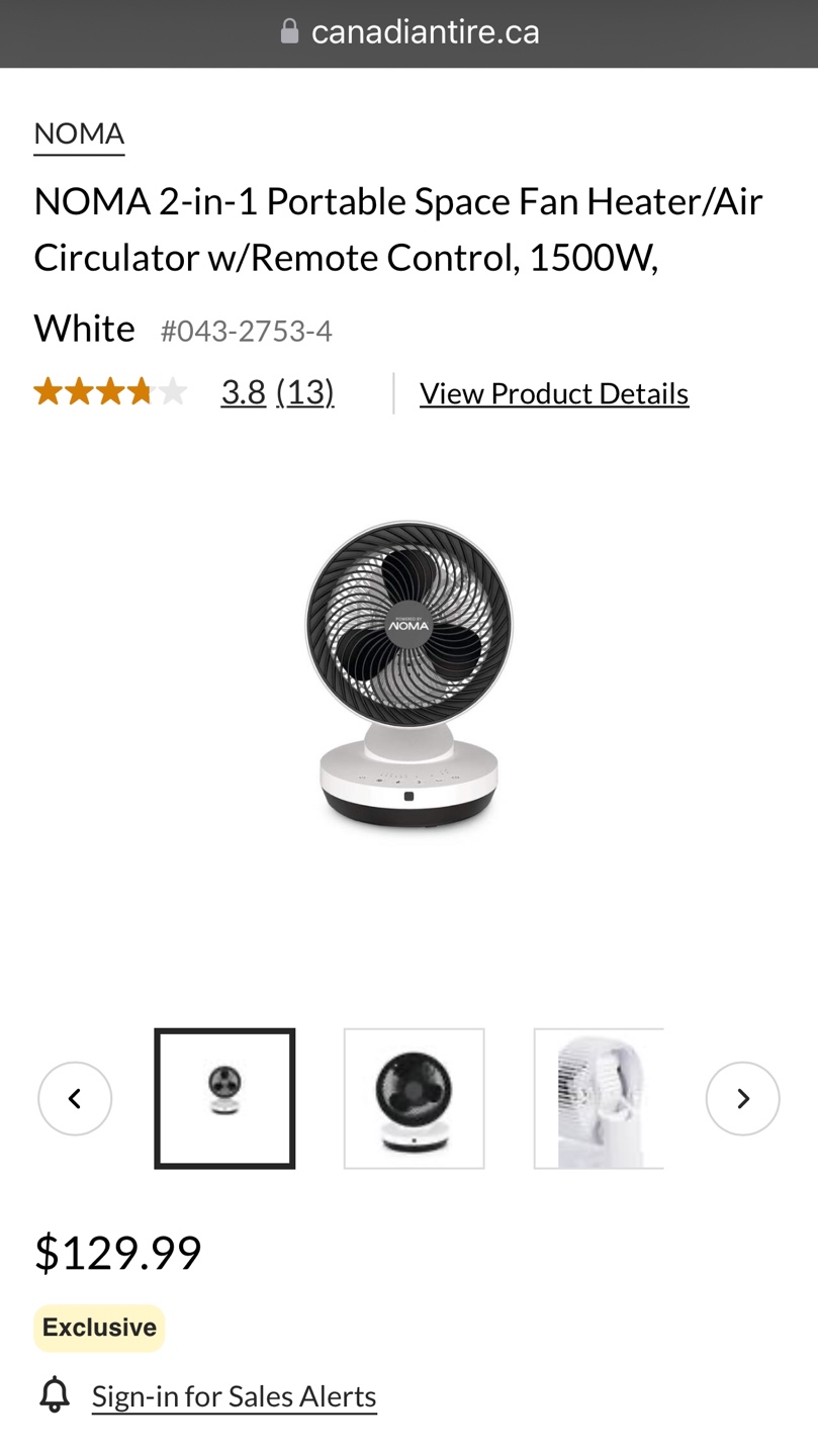 Noma oscillating fan/heater - photo 4