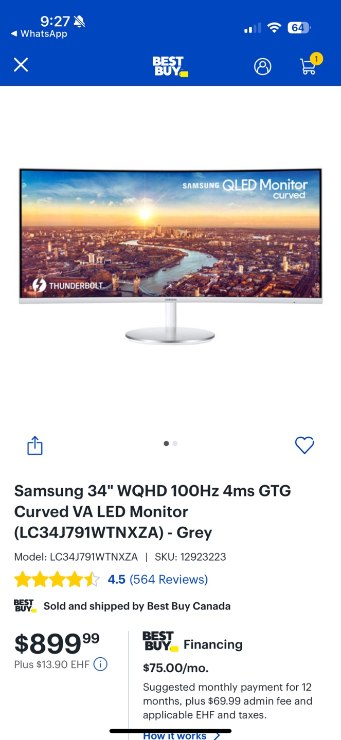 Samsung 34 inch Widescreen Curved Monitor - photo 5