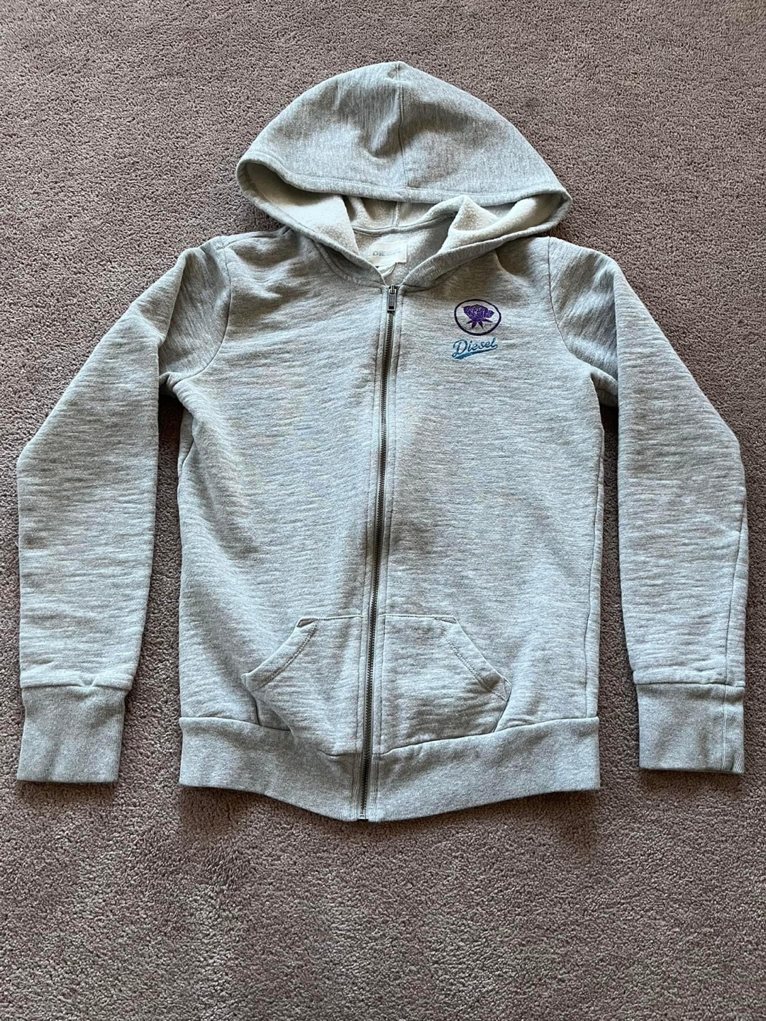 Diesel Grey Zip Up Hoodie