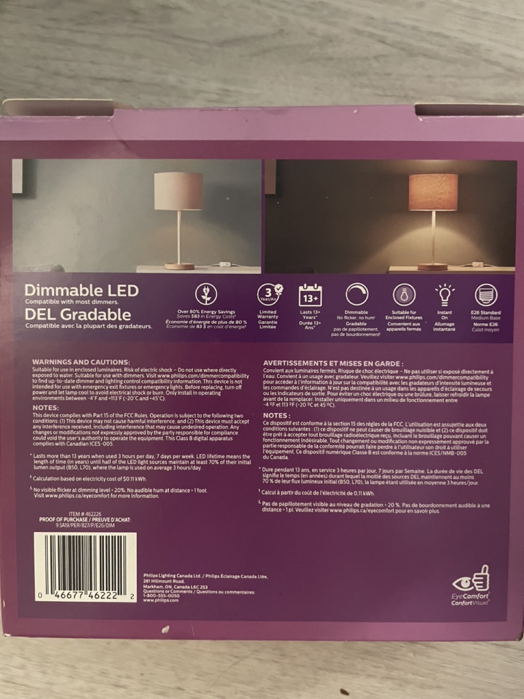 2-Pack Philips 60W Equivalent Dimmable LED Light Bulbs - 3 Pack - photo 2