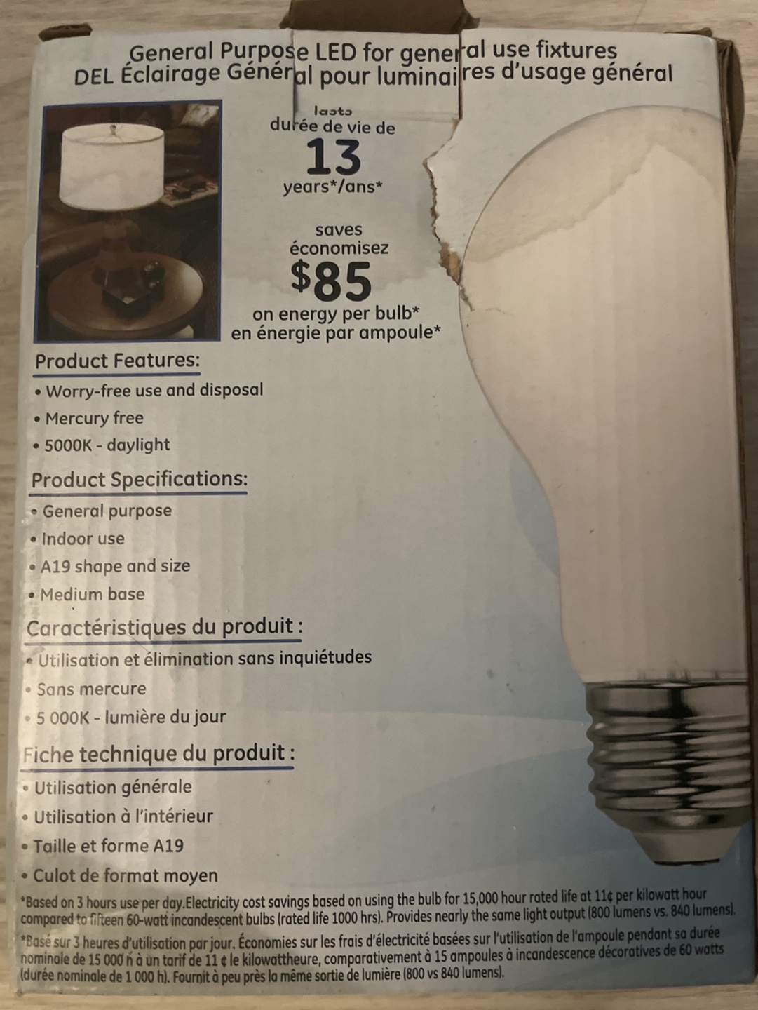 4-Pack GE 60W Equivalent Daylight LED Light Bulbs - photo 2