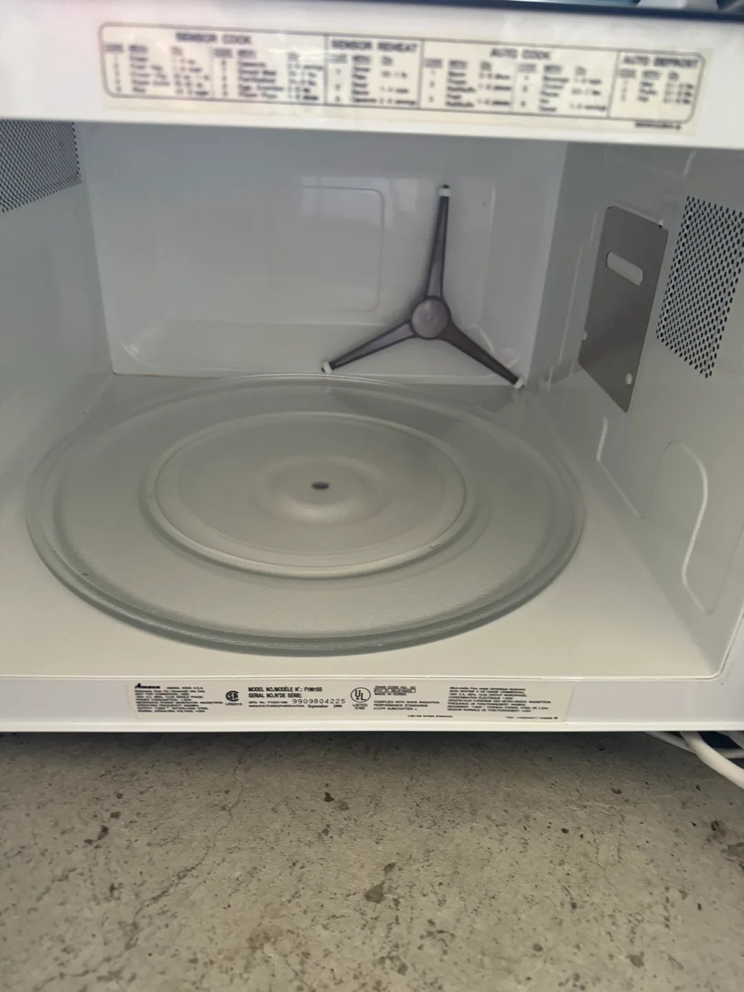 Amana Radarange Microwave image indicator(2)