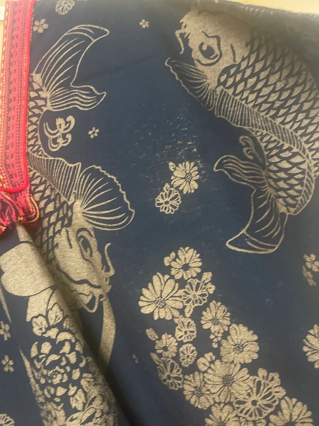 Black & Gold Koi Fish Print Kaftan image indicator(3)