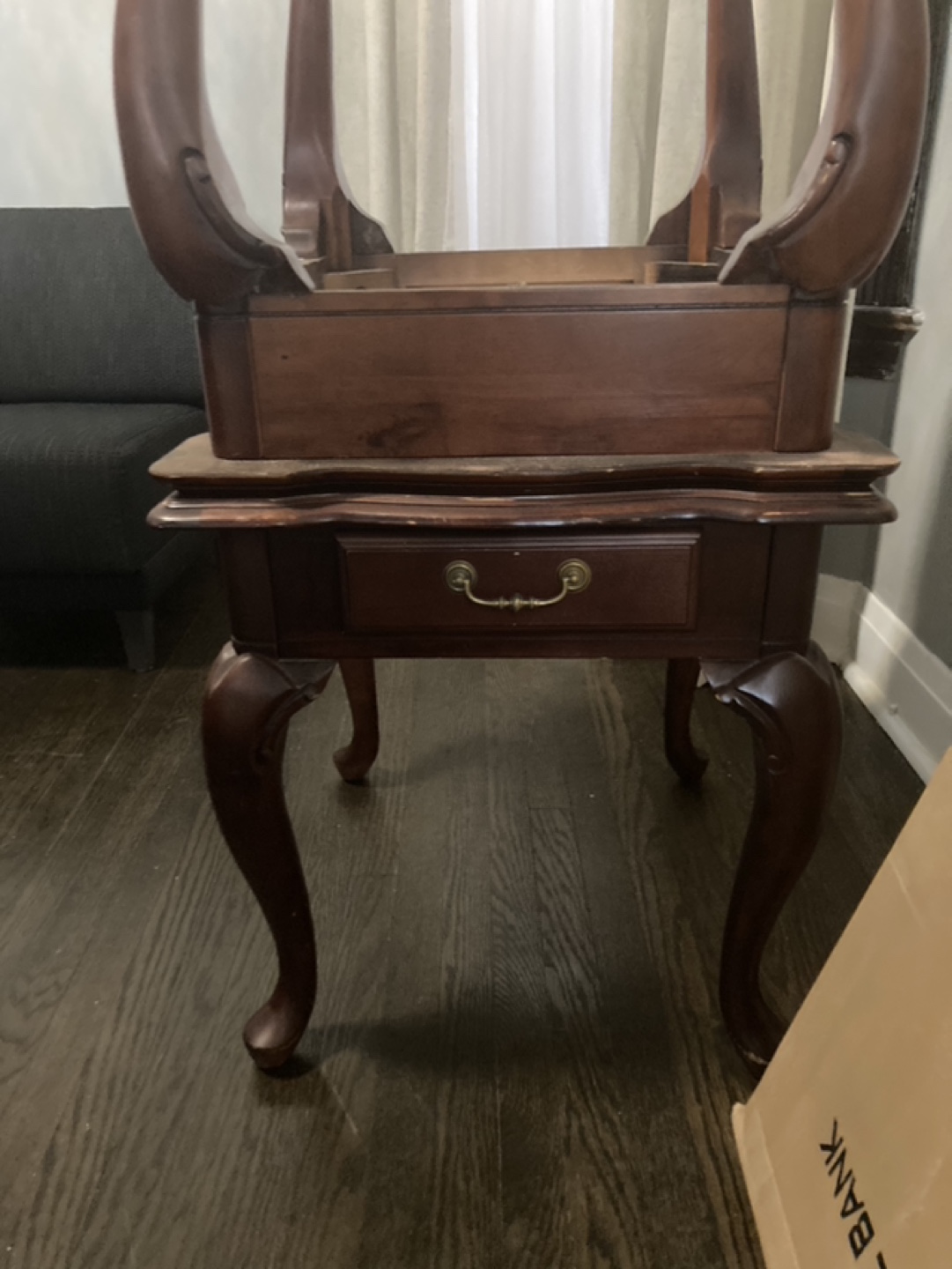 Pair of End Tables with Drawer - photo 2