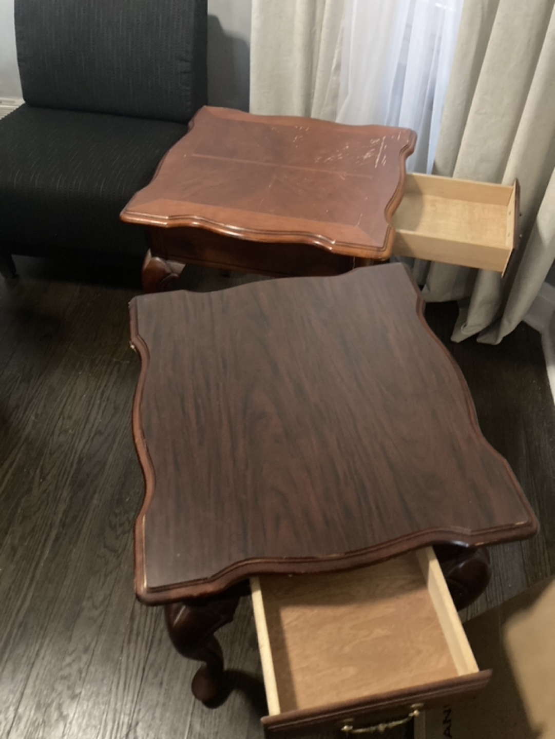 Pair of End Tables with Drawer