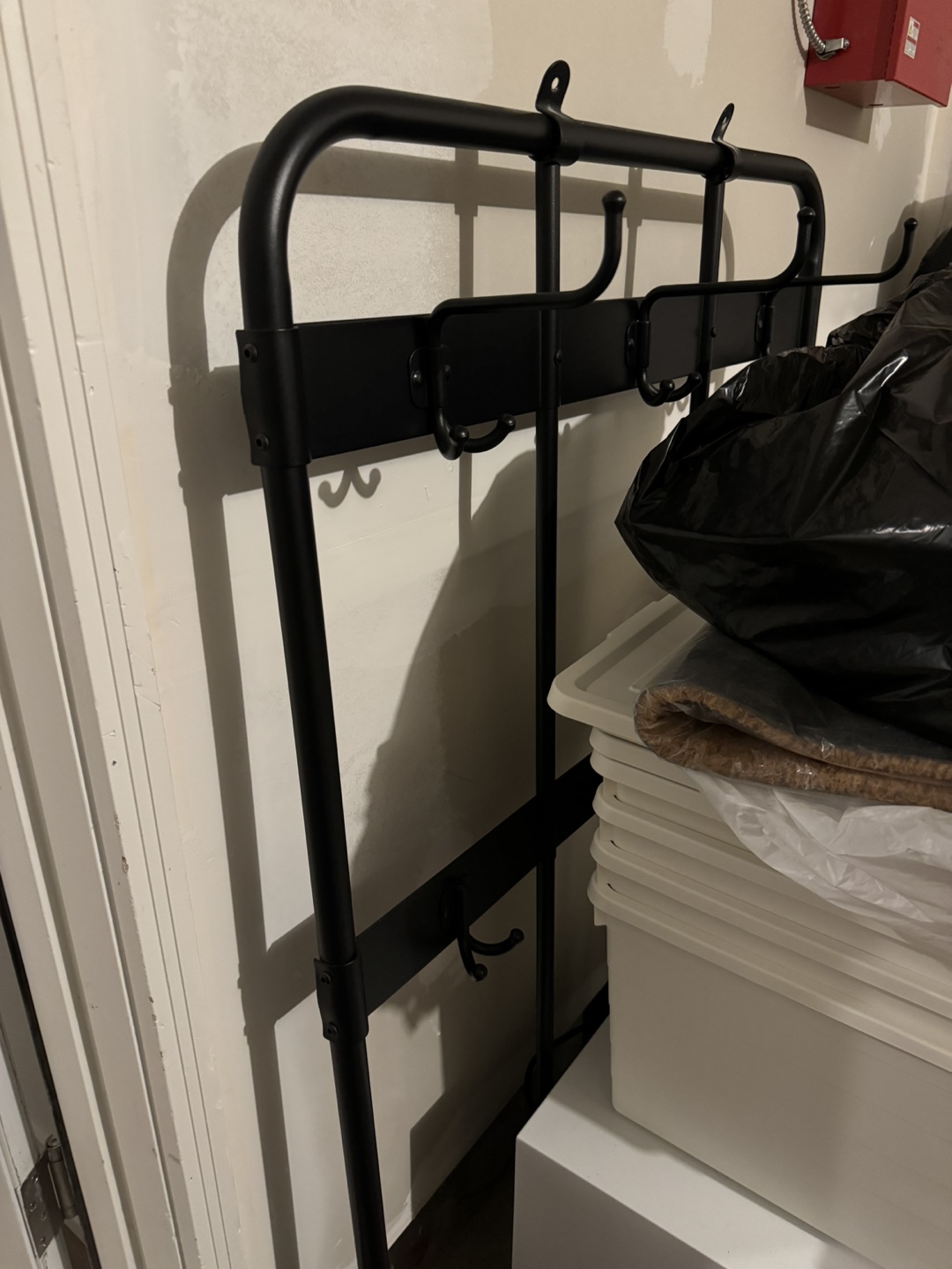IKEA PINNIG Coat Rack with Shoe Storage Bench - Black - photo 2