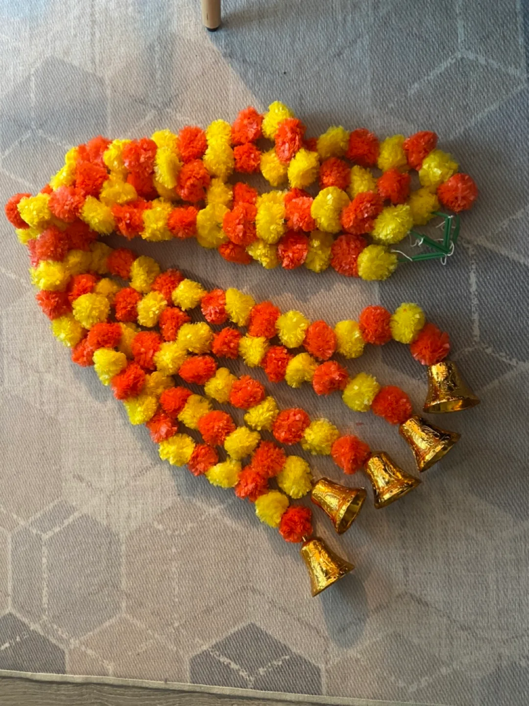Faux Flower Garland with Bells thumbnail